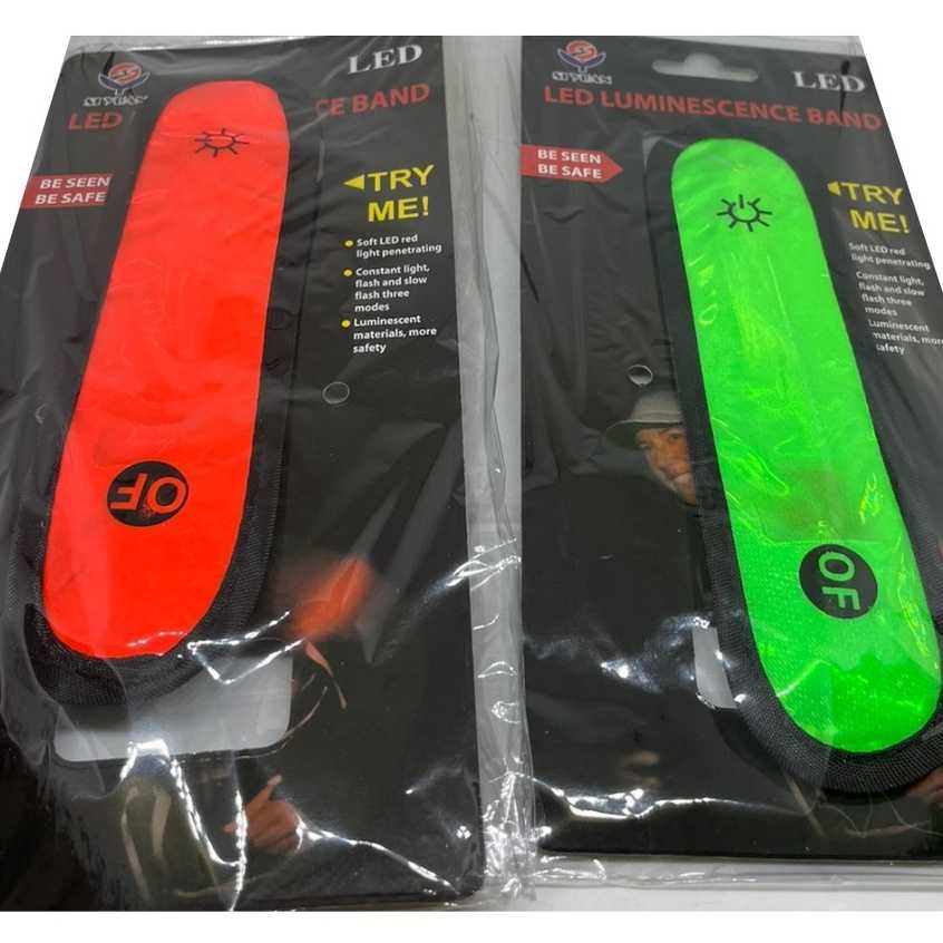 kit 2 Banda de luminescente led /  LED Vermelho e LED Verde para Segurança / luz constante, flash e flash lento três modos