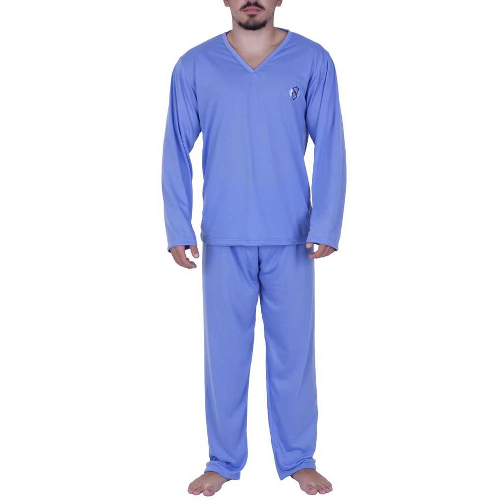 Pijama Masculino Longo Adulto Inverno Manga Longa Calça Comprida Frio