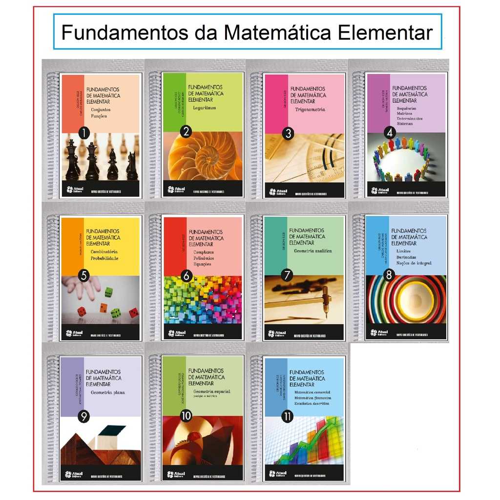 Fundamentos da Matemática Elementar 1 a 11 Encadernado, Tamanho A5, Formato Livreto Alta Qualidade