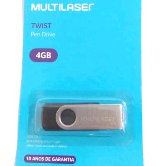 Pen Drive 4GB Multilaser Twist 2.0 Lacrado USB