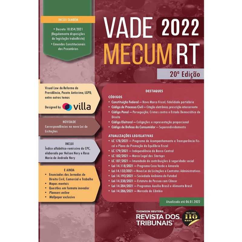 Vade Mecum RT 2022 - 20ª Edição