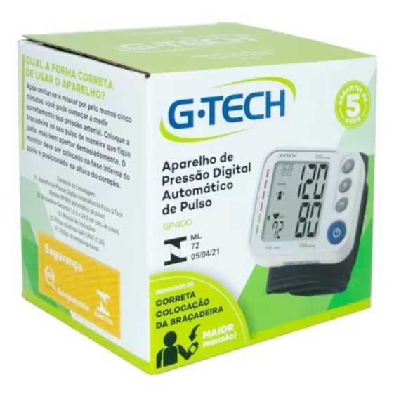 Medidor de Pressão Arterial G-TECH Portátil Pulso Automático Digital Pronta Entrega
