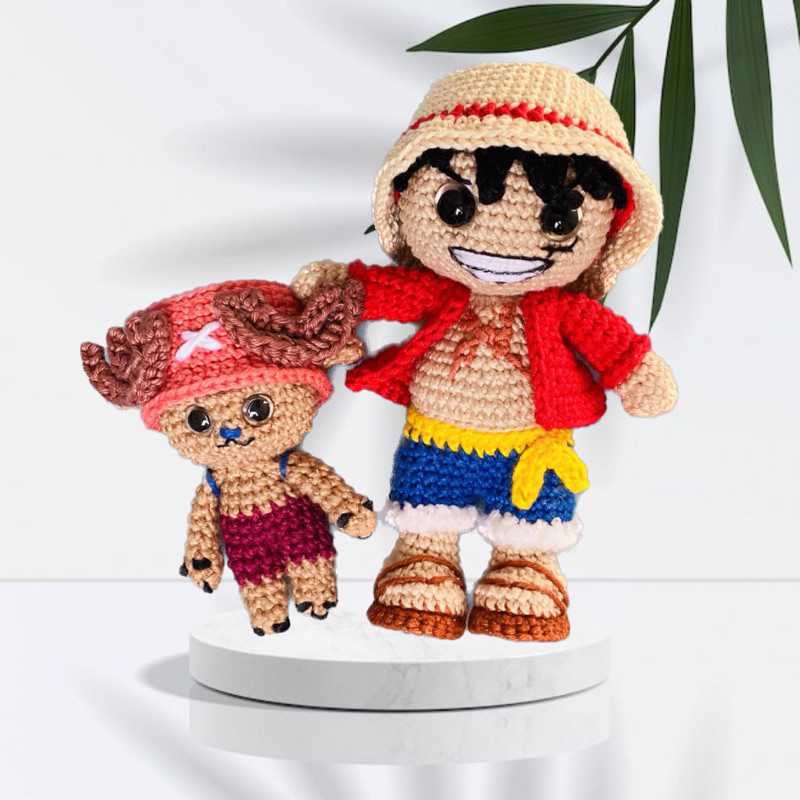 Monkey D. Luffy e Tony Tony Chopper - One Piece - Amigurumi