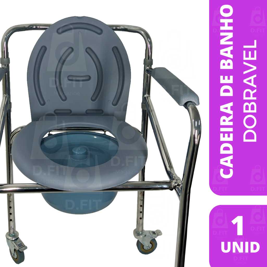 Cadeira De Banho Higiênica Dobrável Idoso 100kg