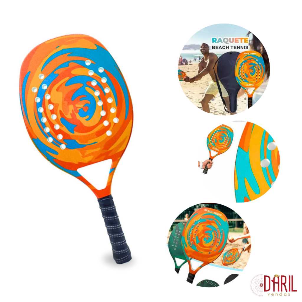 Raquete De Beach Tennis Camewin Profissional Com Bolsa Em Carbono e Fibra Vidro Varias cores