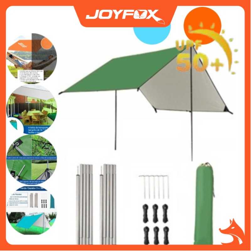 Tenda Gazebo Barraca Camping Portatil Tela Toldo 3 X 3 M JOYFOX tenda sanfonada 3x3