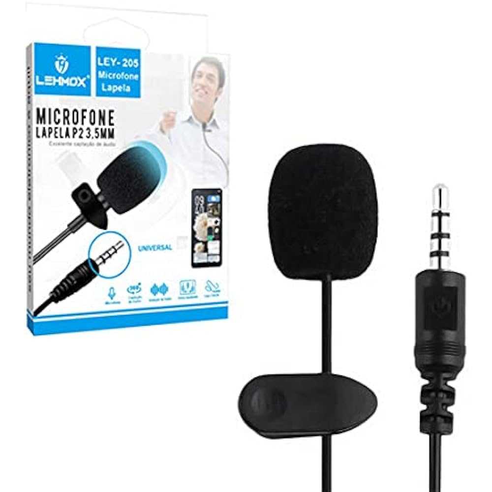 Microfone De Lapela Celular Com Fio Entrada P3 Original Pro