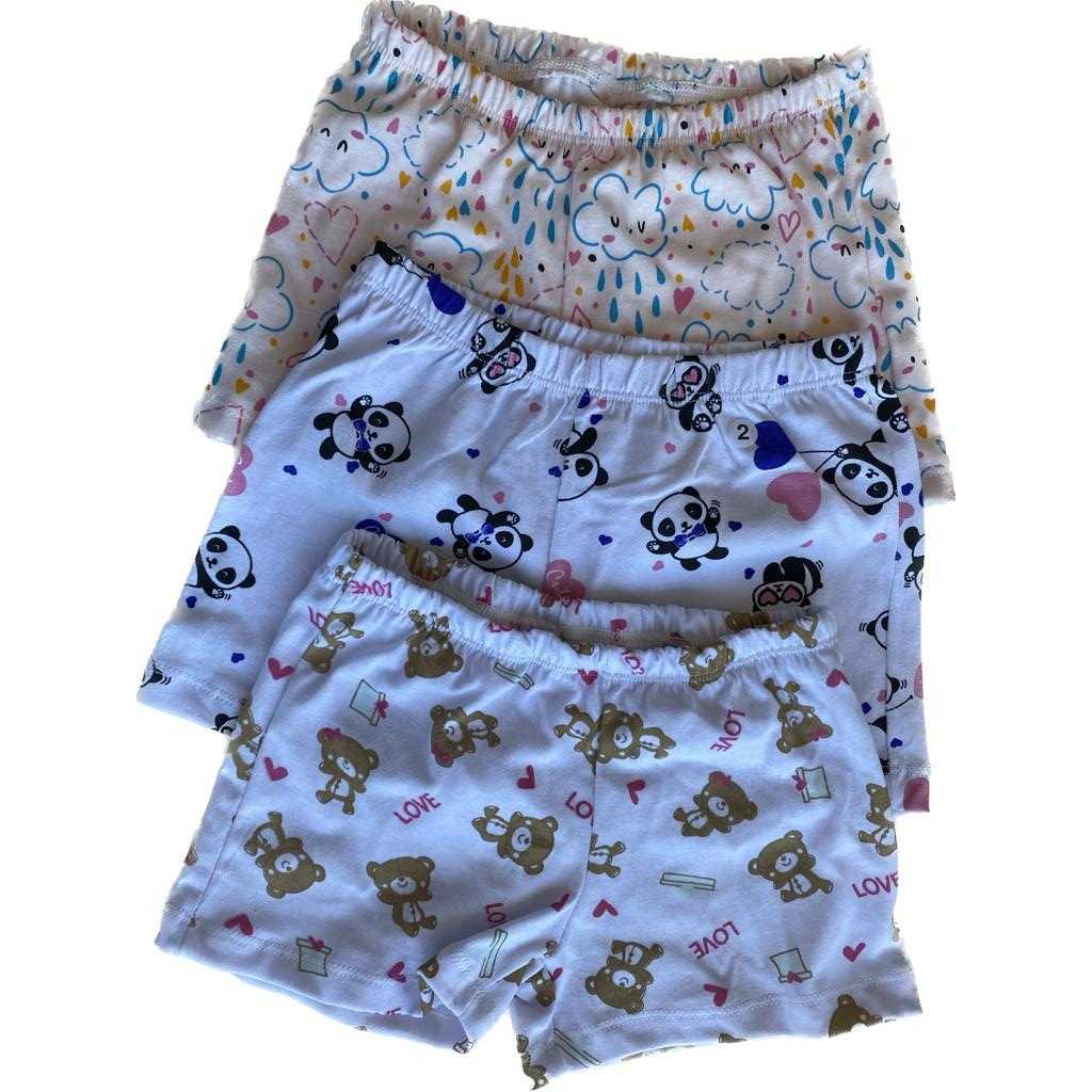 kit 3 Short de pijama avulso infantil feminino verão pijama para meninas 02 ao 16