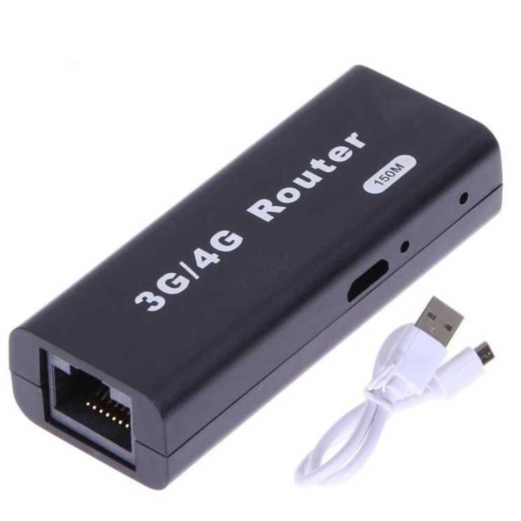 Mini Roteador Portátil WiFi USB Sem Fio 3G/4G Wlan Hotspot 150Mbps RJ45 Com Cabo Adaptado para PS2