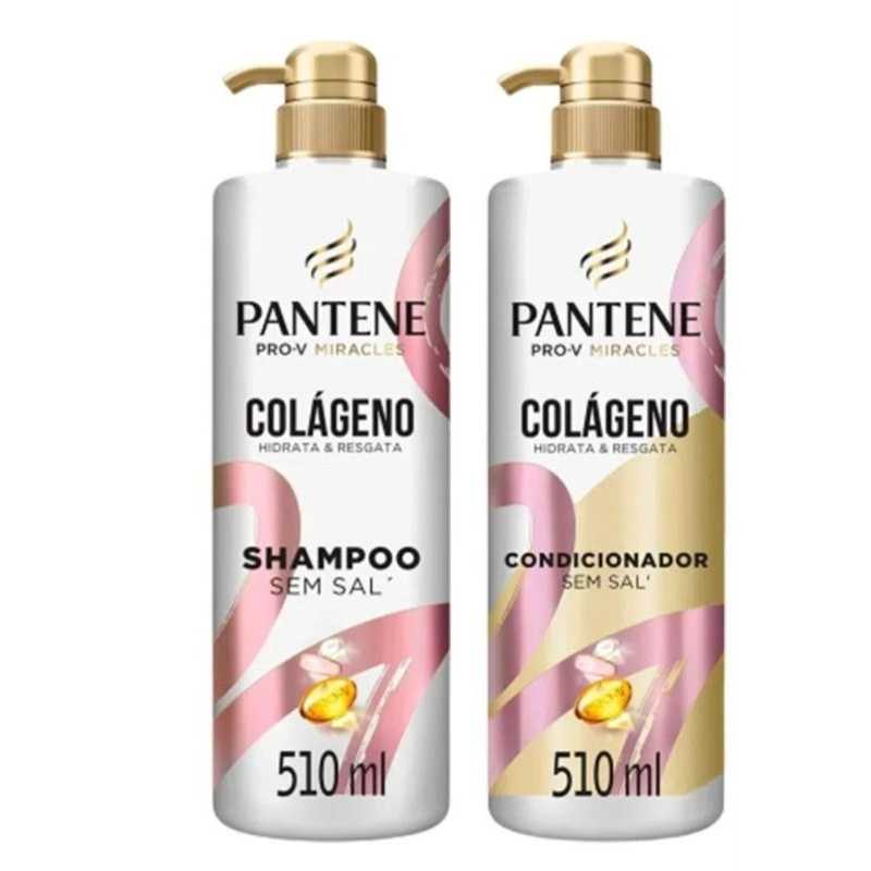 Kit Pantene Shampoo Colágeno 510ml + Condicionador Colágeno 510ml