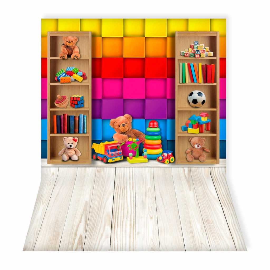 Fundo Fotográfico Para Pet Cenario Tema Brinquedos Crianças  1,20m x 1,70m Tecido