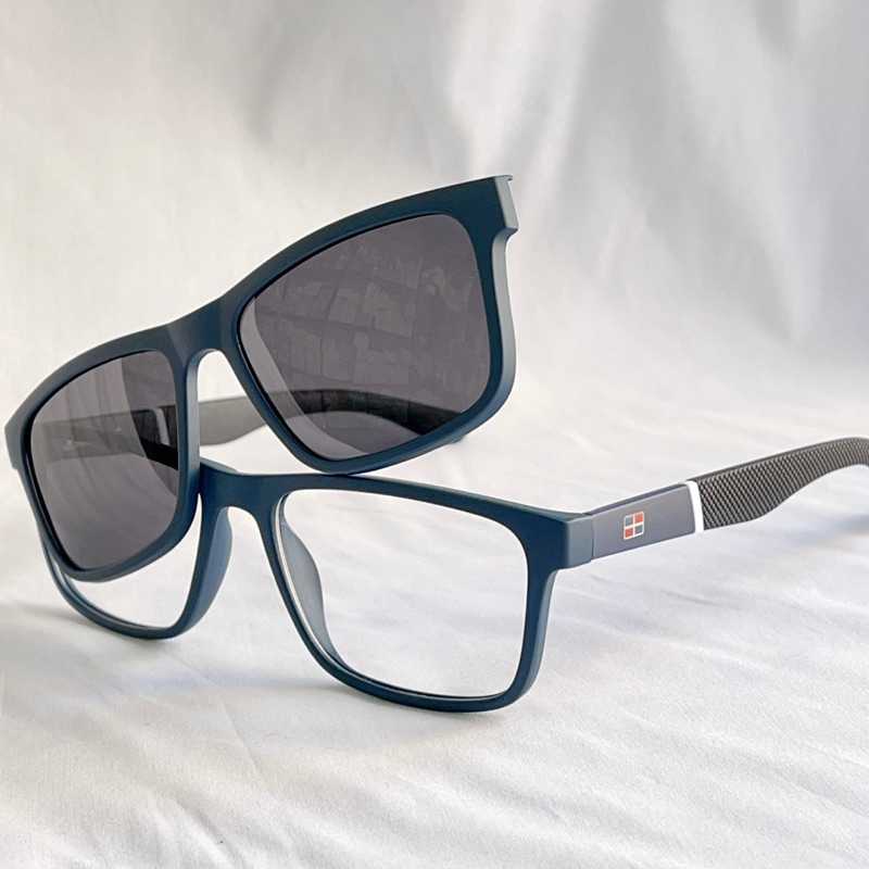 Armação de Óculos Clipon 2 Em 1 Masculino Modelo Novo Tamanho Menor + ESTOJO É FLANELA 6007