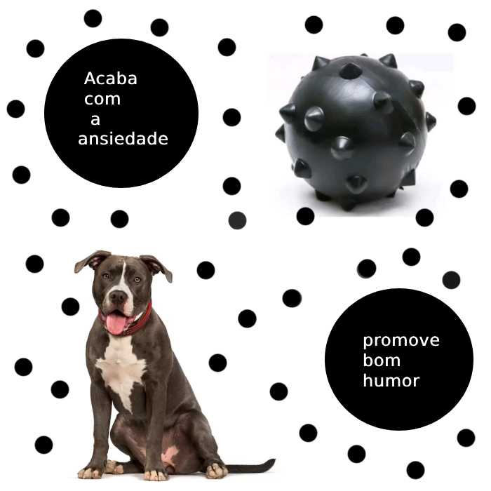 Bola Maciça Brinquedo para Cachorro Bolinha Cravo Dura Resistente Black
