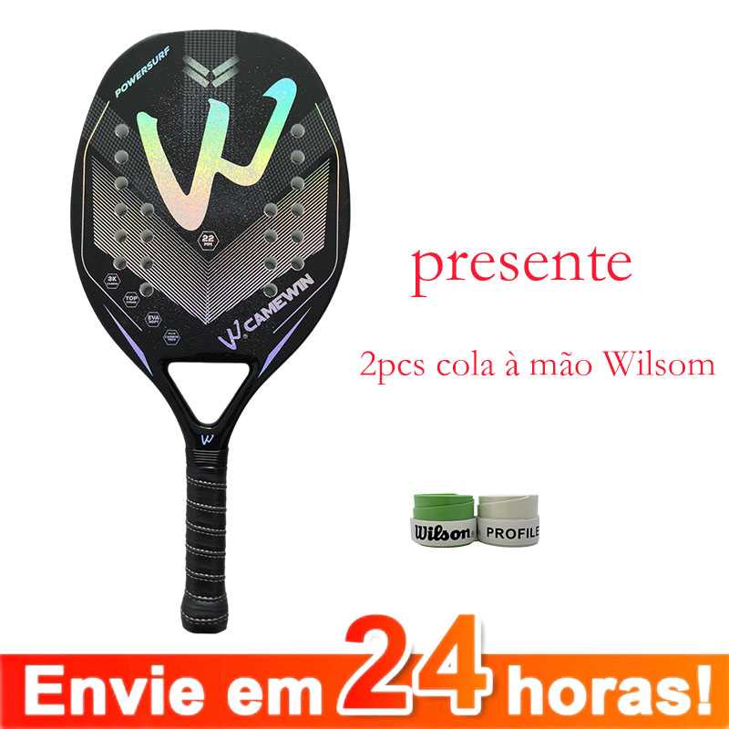 Camewin 3k Raquete Beach Tennis Estrutura De carbono 2pcs WILSOM Kit De Cola Manual Racket Professional Revenge Soft Hot