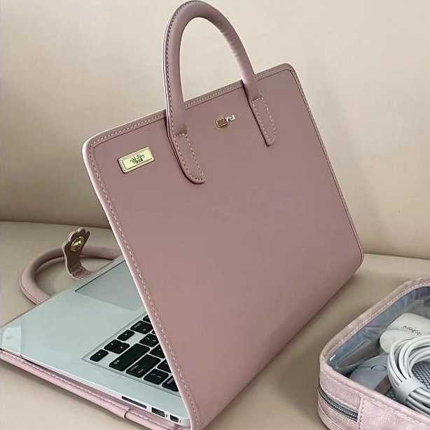 2024 Estojo Protetor Para Computador Fashion Trend Simples Laptop Bolsa De Couro Comercial