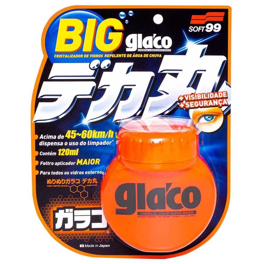 Soft99 Glaco Big Cristalizador De Vidro Repelente De Chuva 120ml