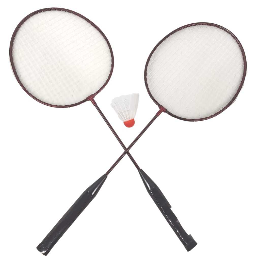 Jogo Badminton Kit 2 Raquetes 1 Peteca Conjunto Esportivo 3 Peças Raquete