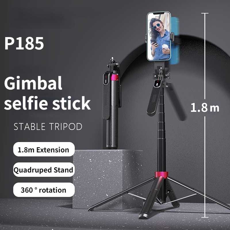 Estabilizador Smartphone Celular Gimbal P185 1800mm Bluetooth Tripé Fotos Vídeos Remoto Equilíbrio Estável