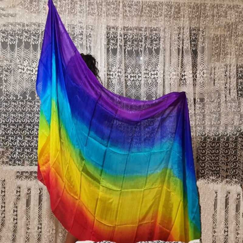 Promoção 1pc véu de seda para dança do ventre cachecol adulto da criança 100% gradiente YJGQ lenço de cor da barriga MQGF