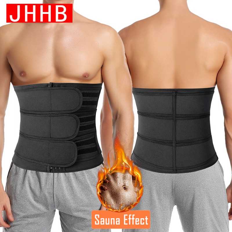 JHHB Aparador De Cintura Para Homens Neoprene Tummy Control Shapewear Sauna Sweat Belt Modelador De Corpo Adelgaçante Ginástica