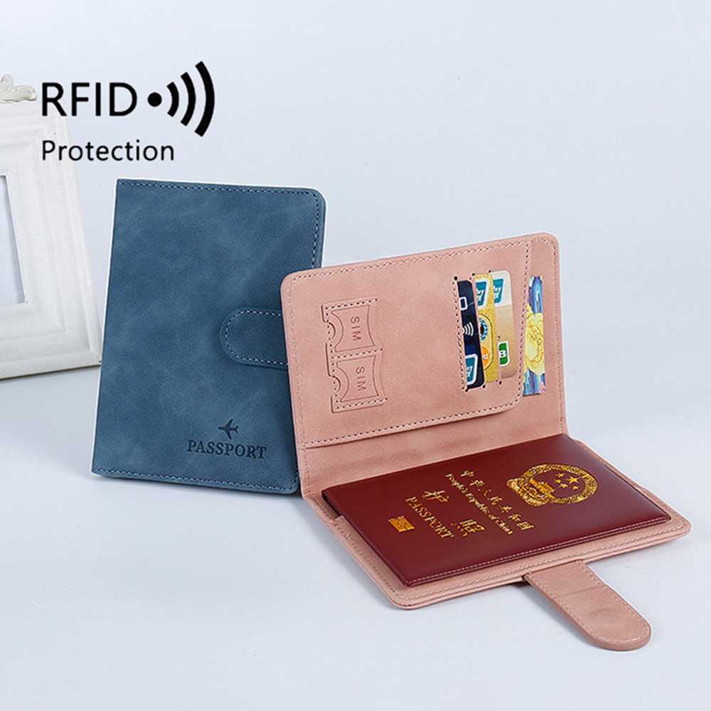 Couro passaporte saco anti-roubo escova