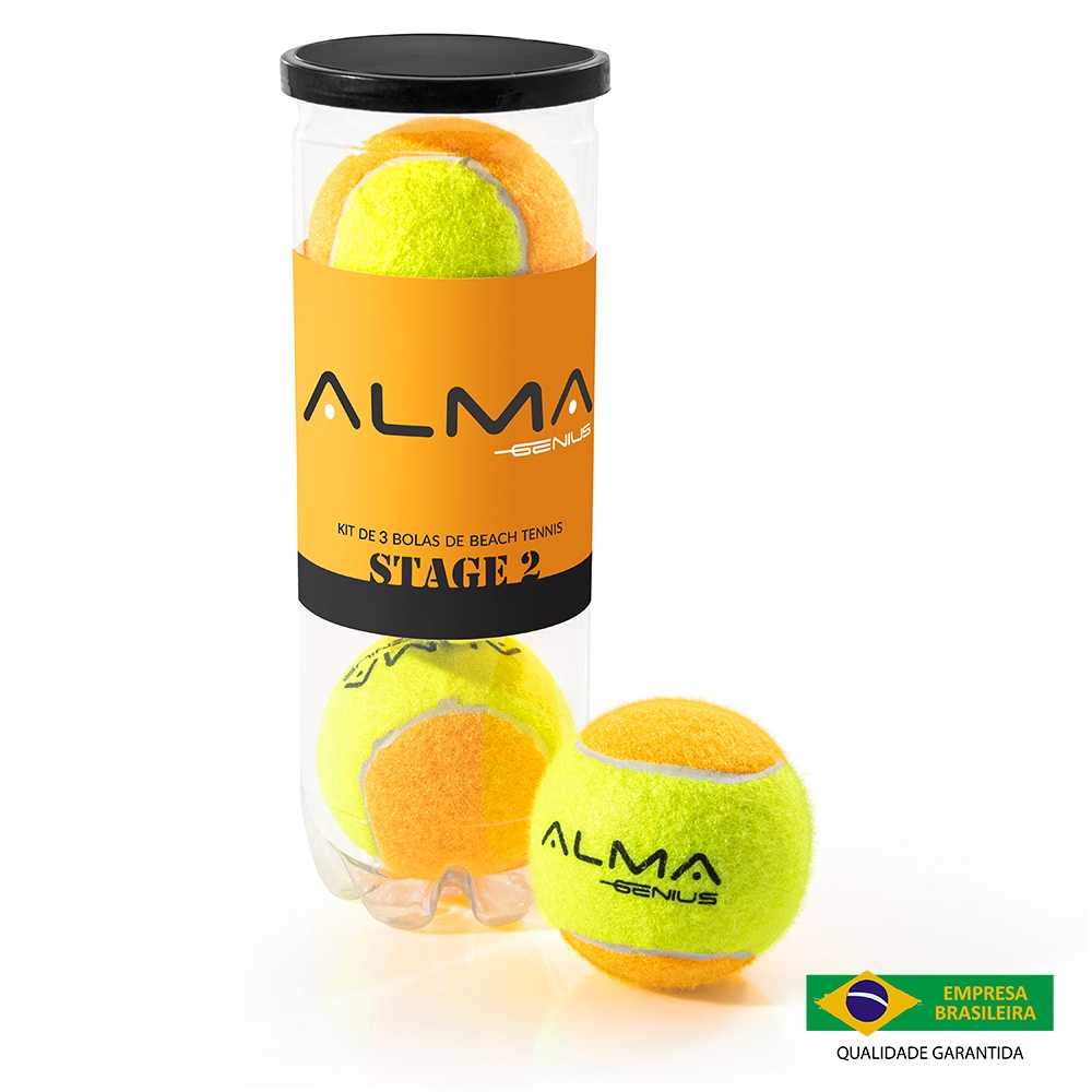 Kit Com 3 Bolas Beach Tennis Stage 2 Pro Alma Genius