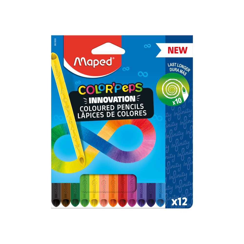 Lápis de Cor Infinito Color'Peps Infinity Com 12 Cores MAPED