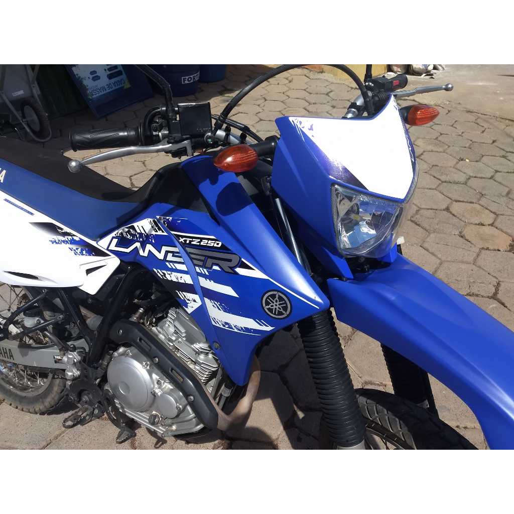 Kit adesivos moto 250cc Lander Azul / reforma moto lander azul universal até 2019