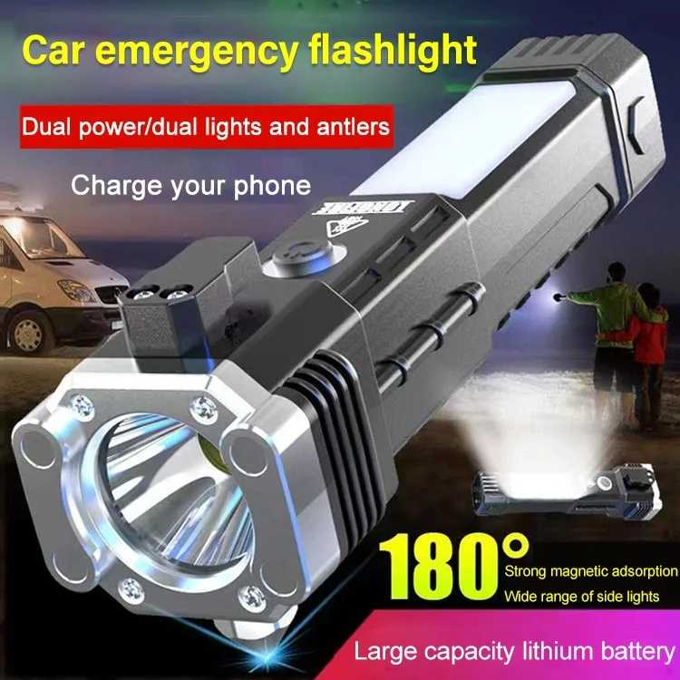 Martelo Multifuncional De Lanterna COB/Safety Hammer Para Ferramentas Magnéticas De Fuga Carros