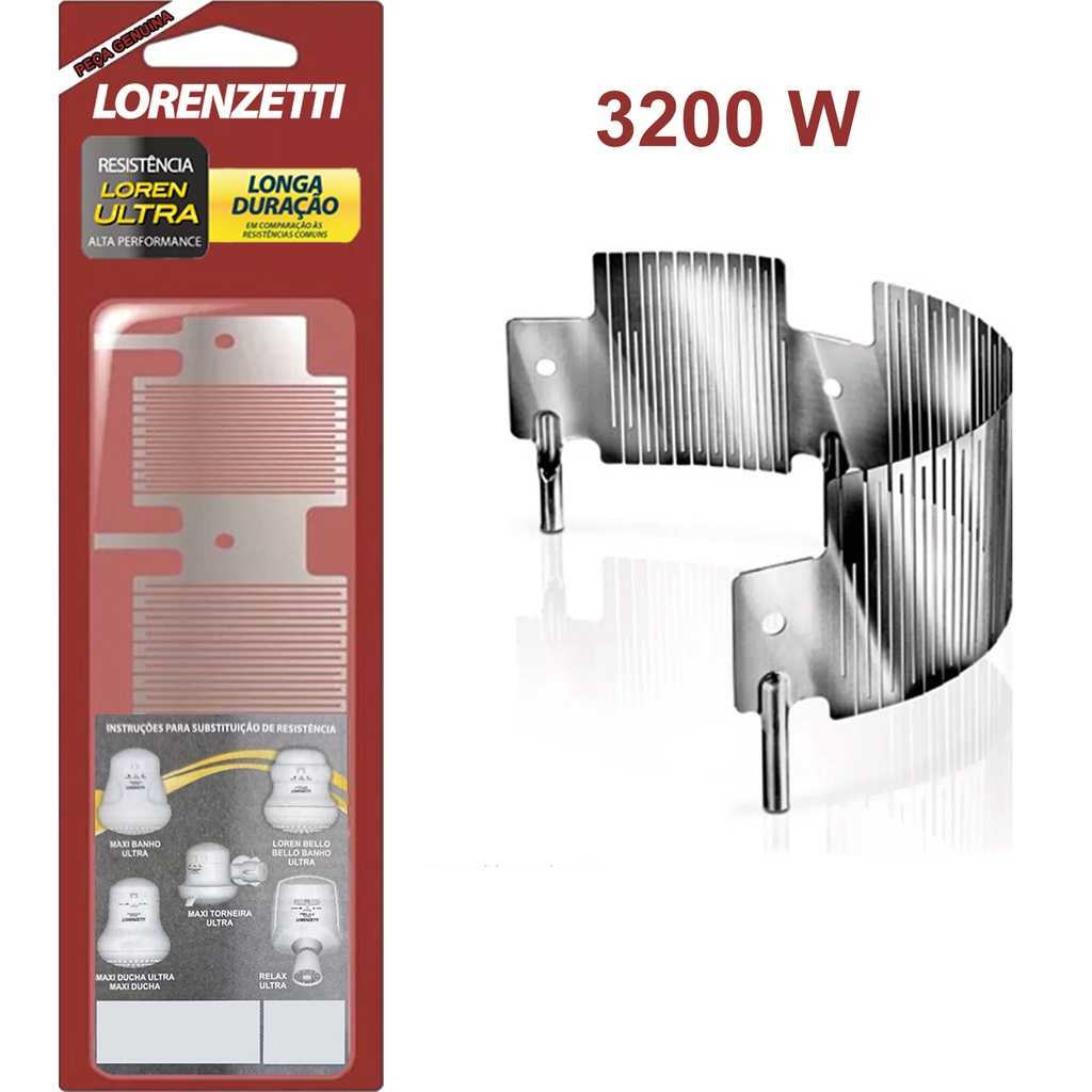 Resistência Original Loren Ultra 3200W para ducha Maxi Ultra Lorenzetti