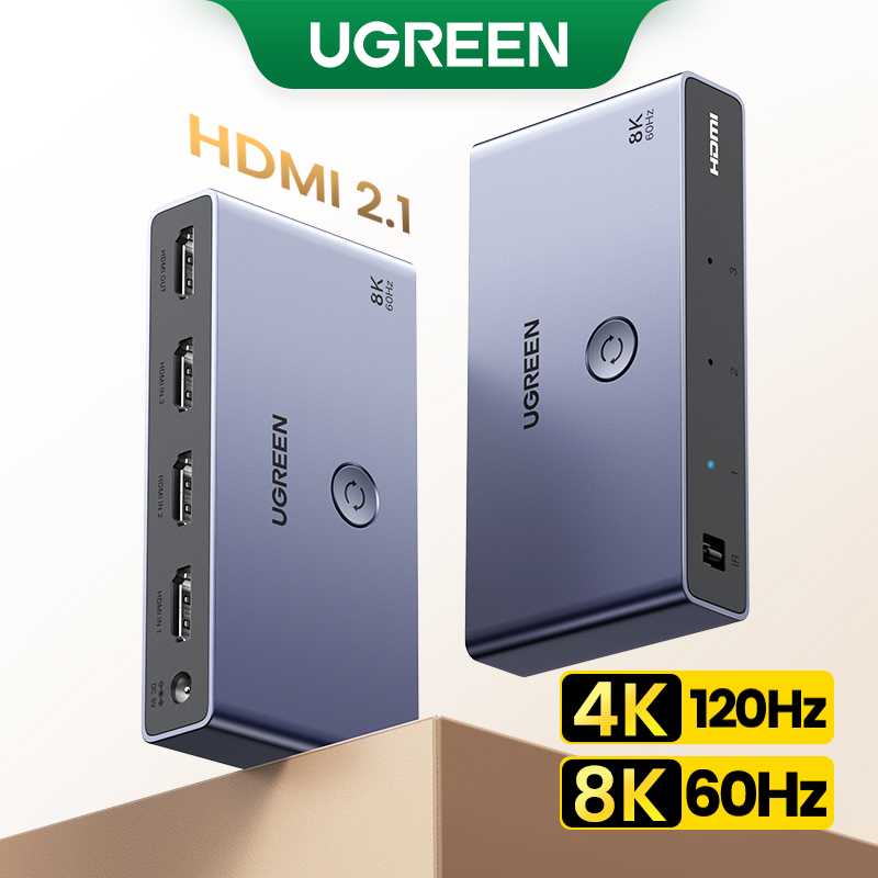 UGREEN HDMI 2.1 8K Switch 3 Em 1 Out Com Controle Remoto 8K 60Hz 4K 120Hz Switcher Divisor De Conversor Para Monitores Xbox PS5