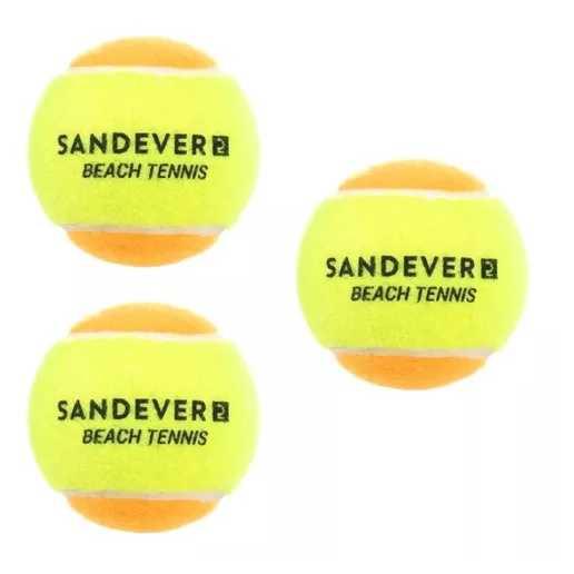 Kit Com 3 Bolas Beach Tennis Bolinha Tênis Praia Sandever (original)