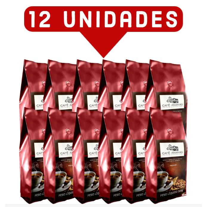 Combo Café Ananias em pó 100% arábica Premium 500g -12 unidades