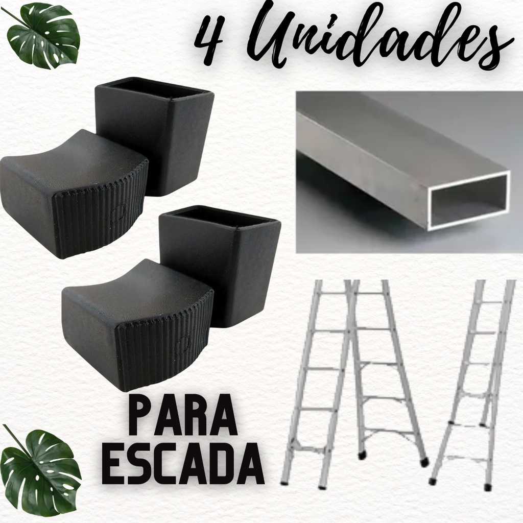 4 peças Sapata Ponteiras Externa Borracha pvc Para pe de Escada 20x40