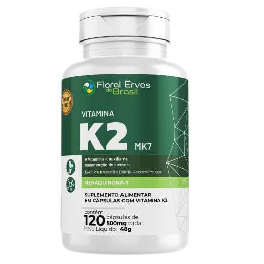 Vitamina K2 Mk7 Menaquinona-7 Pura 500mg 120 Cápsulas