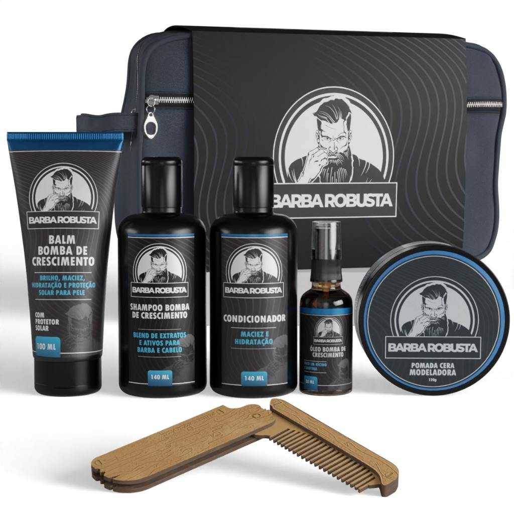 Kit barba shampoo condicionador balm oleo cera necessarie