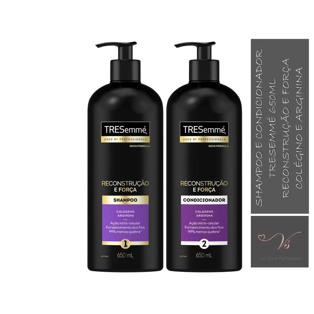 Shampoo e Condicionador Tresemmé 650ml Reconstrução e Força Colágeno