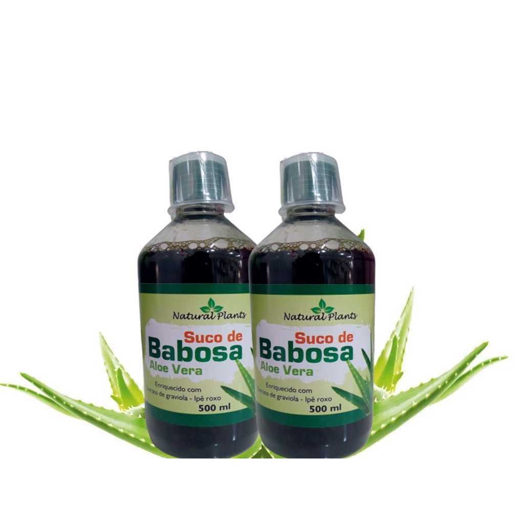 Suco de Babosa Aloe Vera 500ml - Graviola + Ipe Roxo - Natural Plants