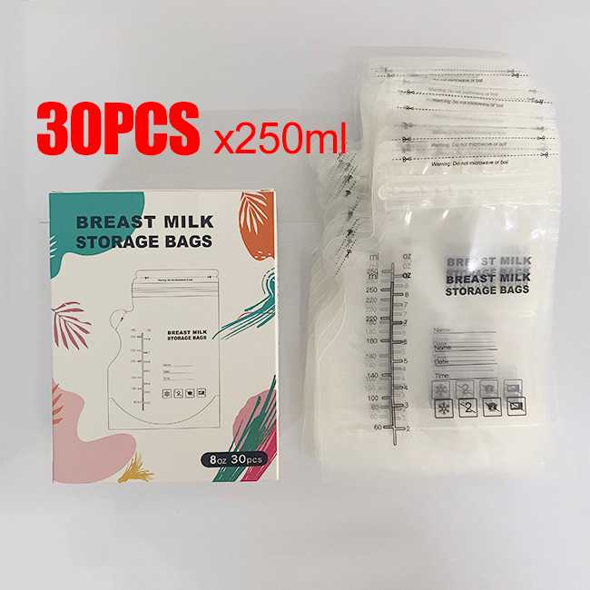 250ml x30Pcs Bolsa para armazenamento de leite materno  descartáveis