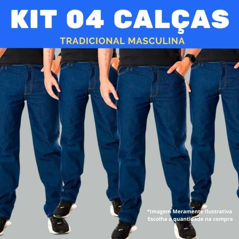 Kit Calça Jeans Masculina Tradicional 100% Algodão