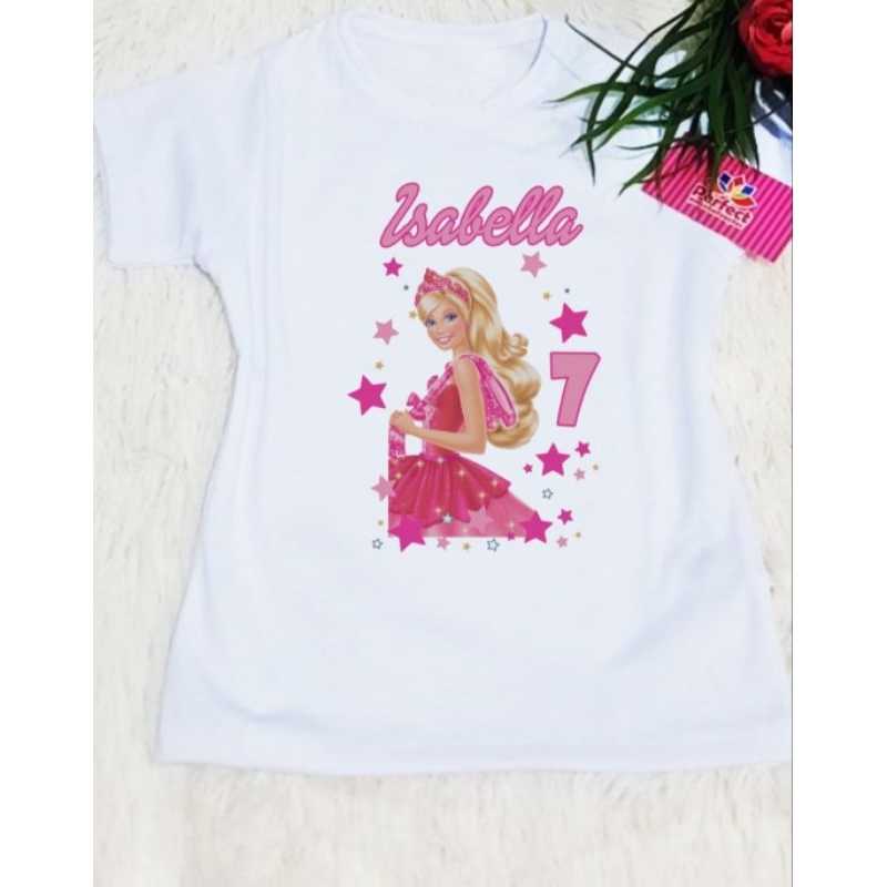 Camiseta Infantil Aniversário Barbie Bailarina