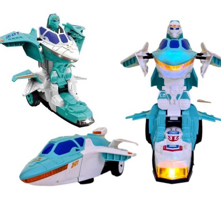Super Avião Transformer Sons e Luzes. Anda, emite Som, vira Robô.