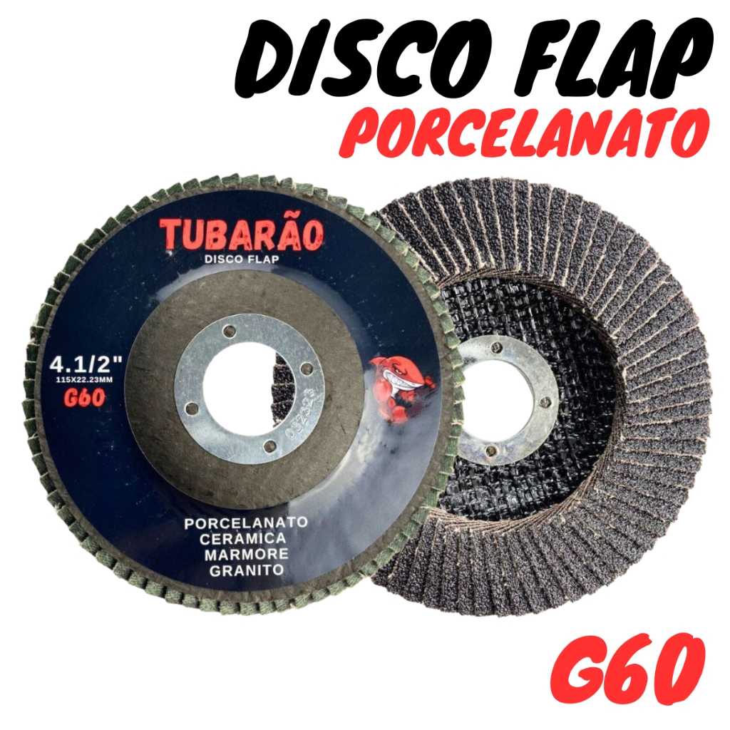 Disco Flap Porcelanato Marmore Granito G60 - Tubarão