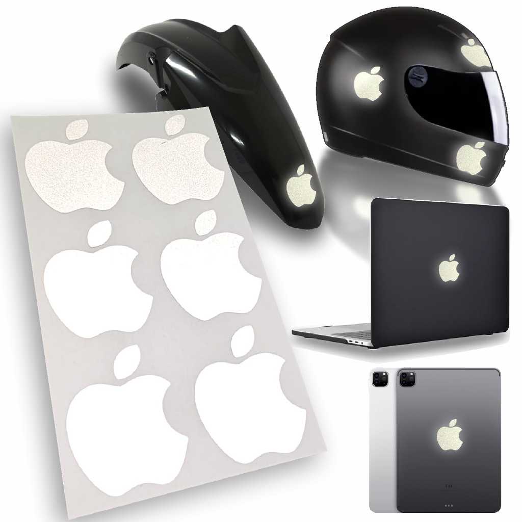 Adesivo Apple Refletivo Para Moto, Capacete, Paralamas 6 und