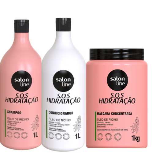 Salon Line SOS Turbinada Shampoo + Condicionador +Máscara 3X1000 (3PEÇAS)