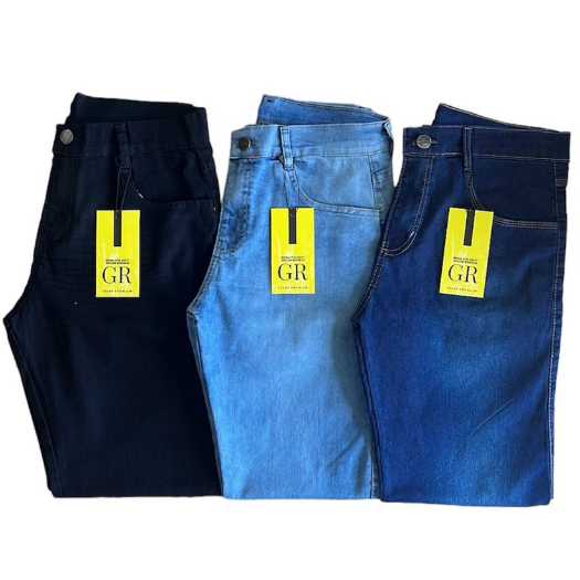 Kit 3 Calças Jeans Masculina Slim Original Elastano
