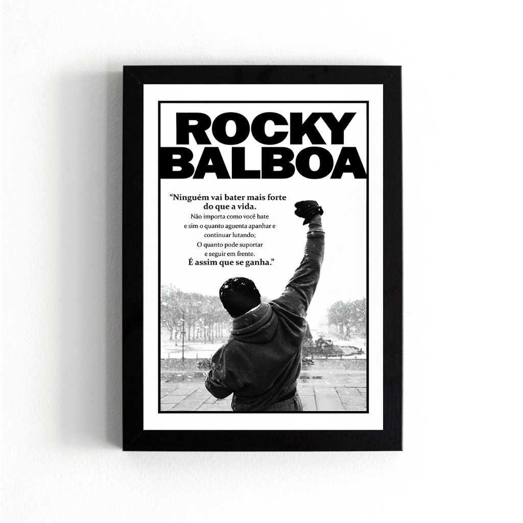 Quadro com moldura - Rocky Balboa Motivação, Motivacional,  Frases