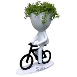 Vasinho para flores e plantas suculentas e mini cactos modelo andando de bicicleta Bike pedalando