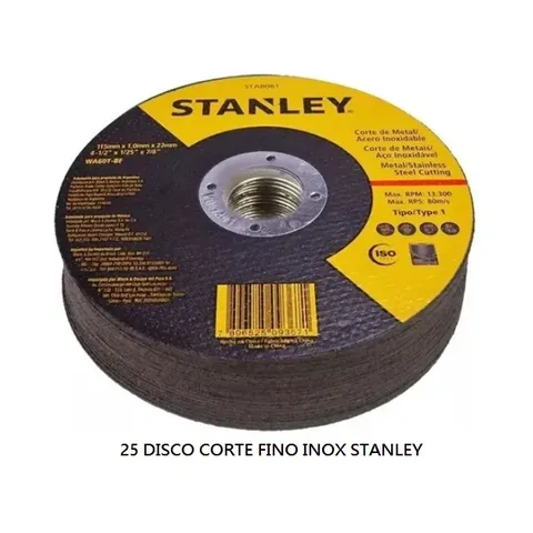 Disco Corte Fino Inox C25 Un Stanley 412 X 1 X 78