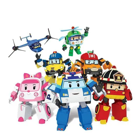 Robocar Poli Boneco Transformers Pull Back Transformador Meninos Robô Carro Para Crianças brinquedos meninos